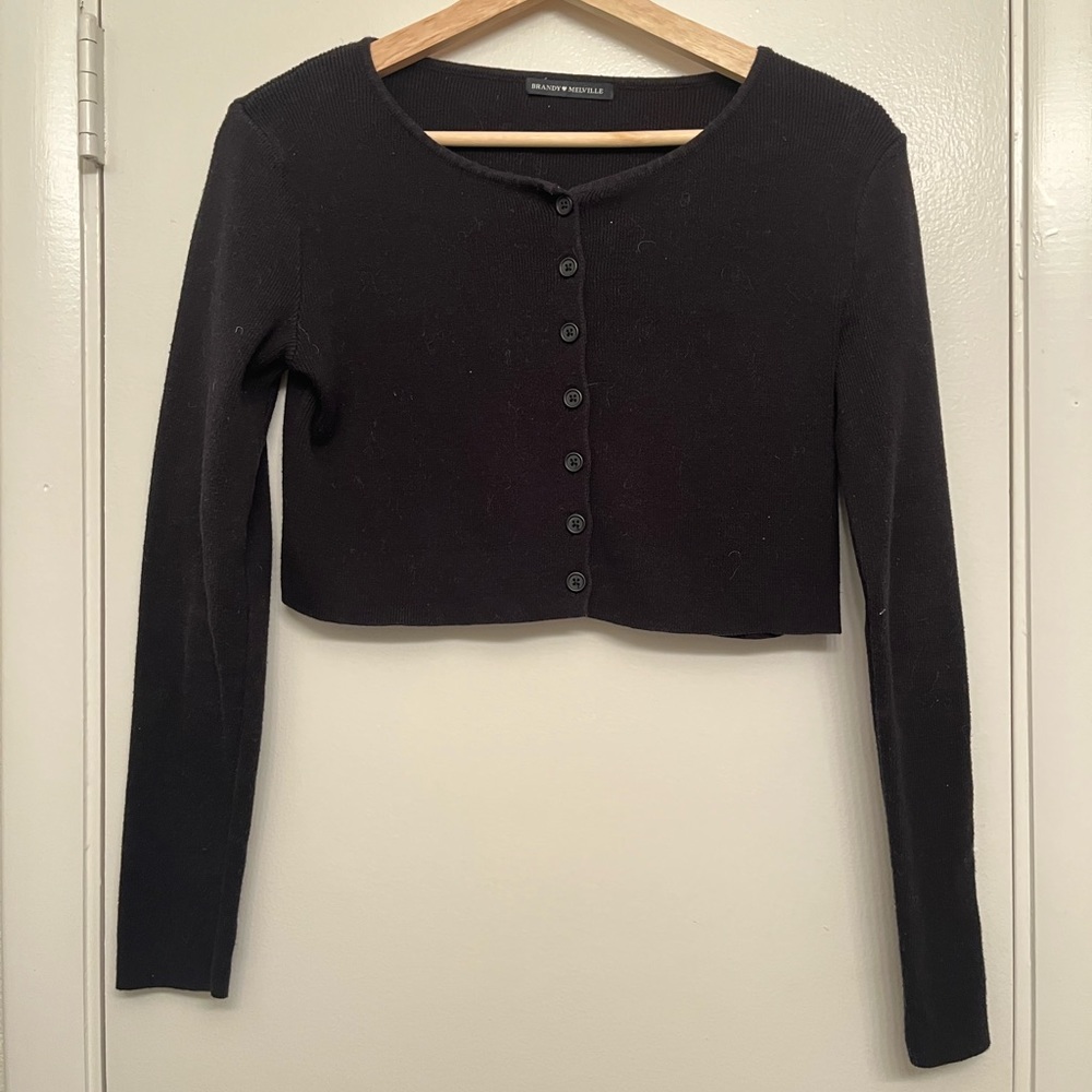 Brandy Melville Cropped Button Up Sweater